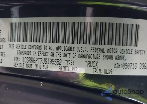2018 Ram 1500 Limited 4X2 5'7 Box from USA, damaged, VIN 1C6RR6PT7JS105552